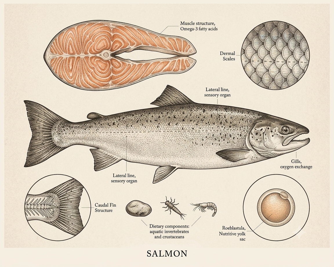 Salmon sentiment market illustration